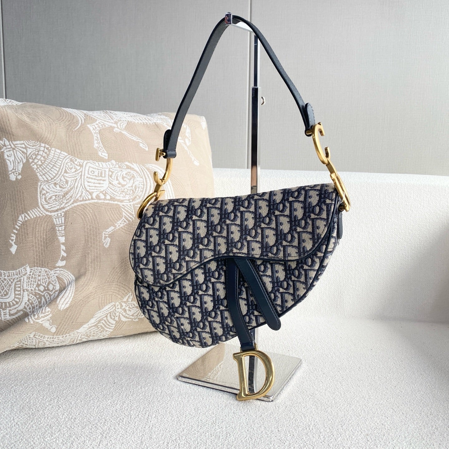 Dior - Saddle Bag - Cloth - Blue - (medium)