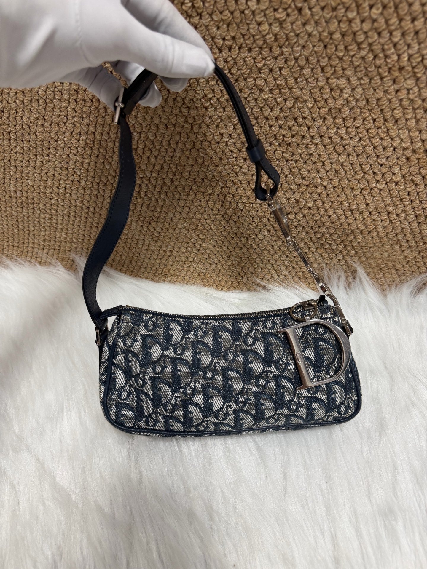Dior - Saddle bag - Cloth - Blue - (mini)
