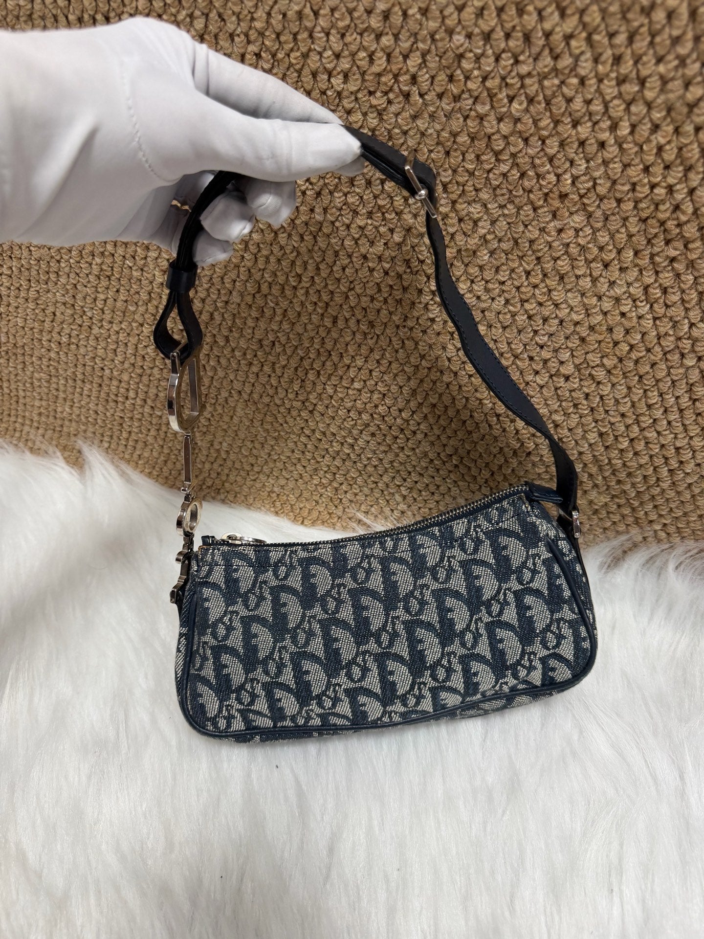 Dior - Saddle bag - Cloth - Blue - (mini)