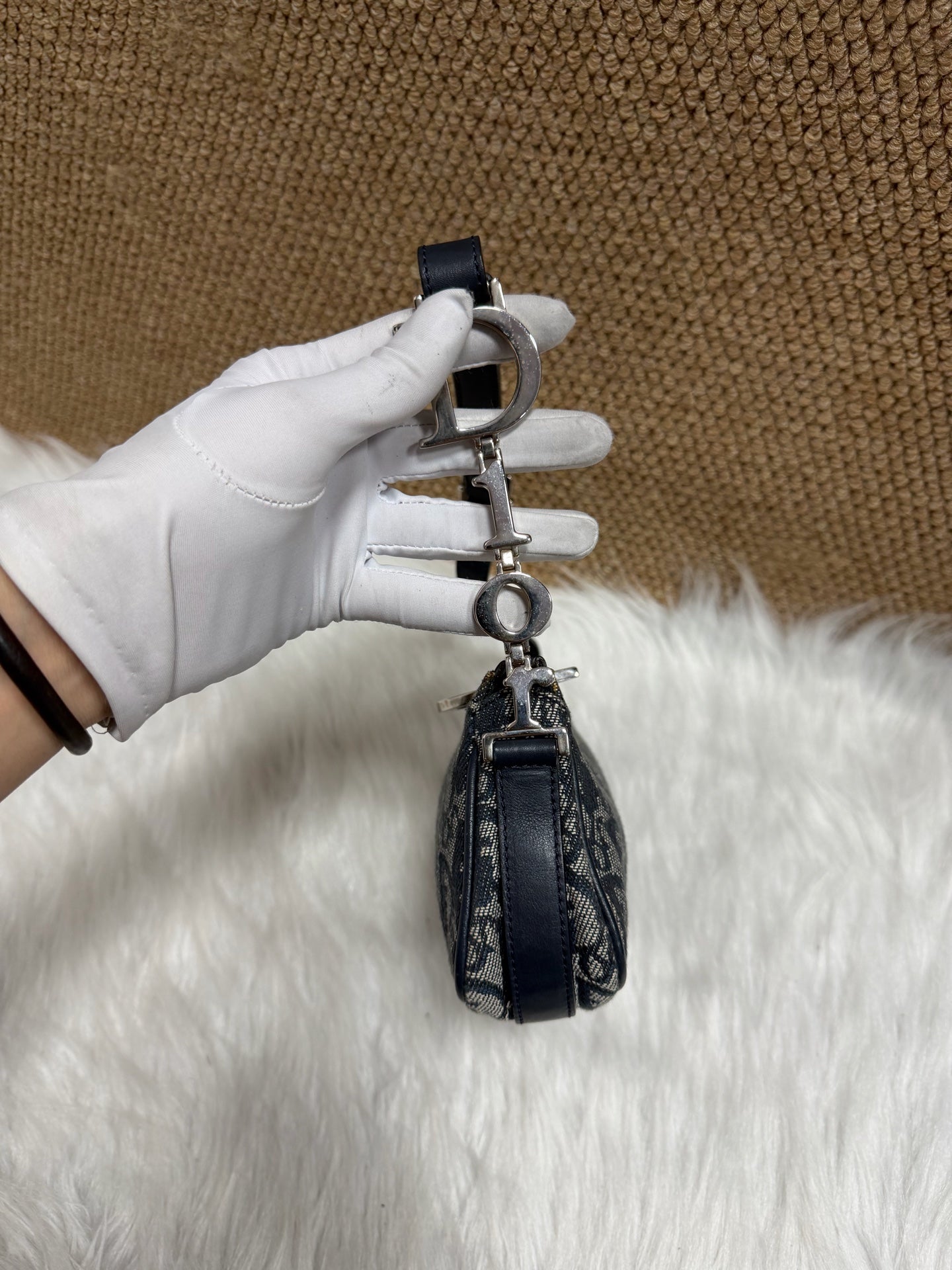 Dior - Saddle bag - Cloth - Blue - (mini)