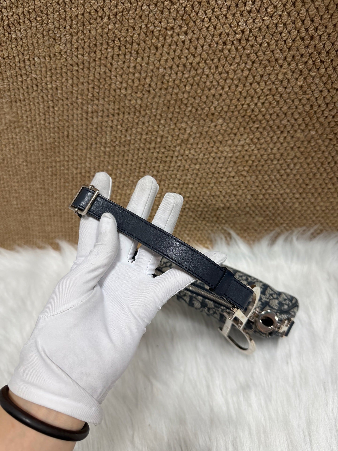 Dior - Saddle bag - Cloth - Blue - (mini)
