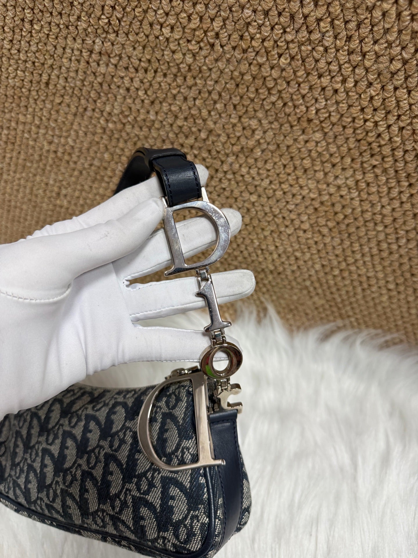 Dior - Saddle bag - Cloth - Blue - (mini)