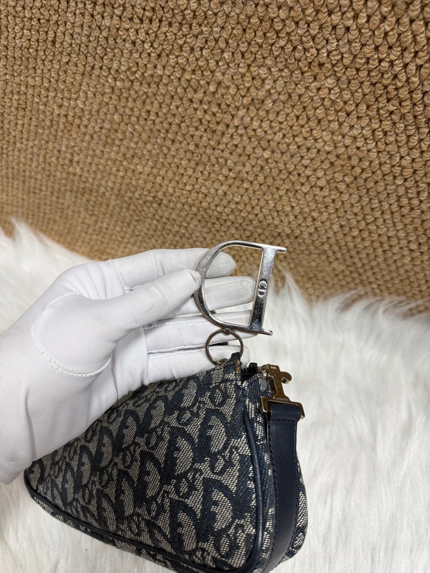 Dior - Saddle bag - Cloth - Blue - (mini)