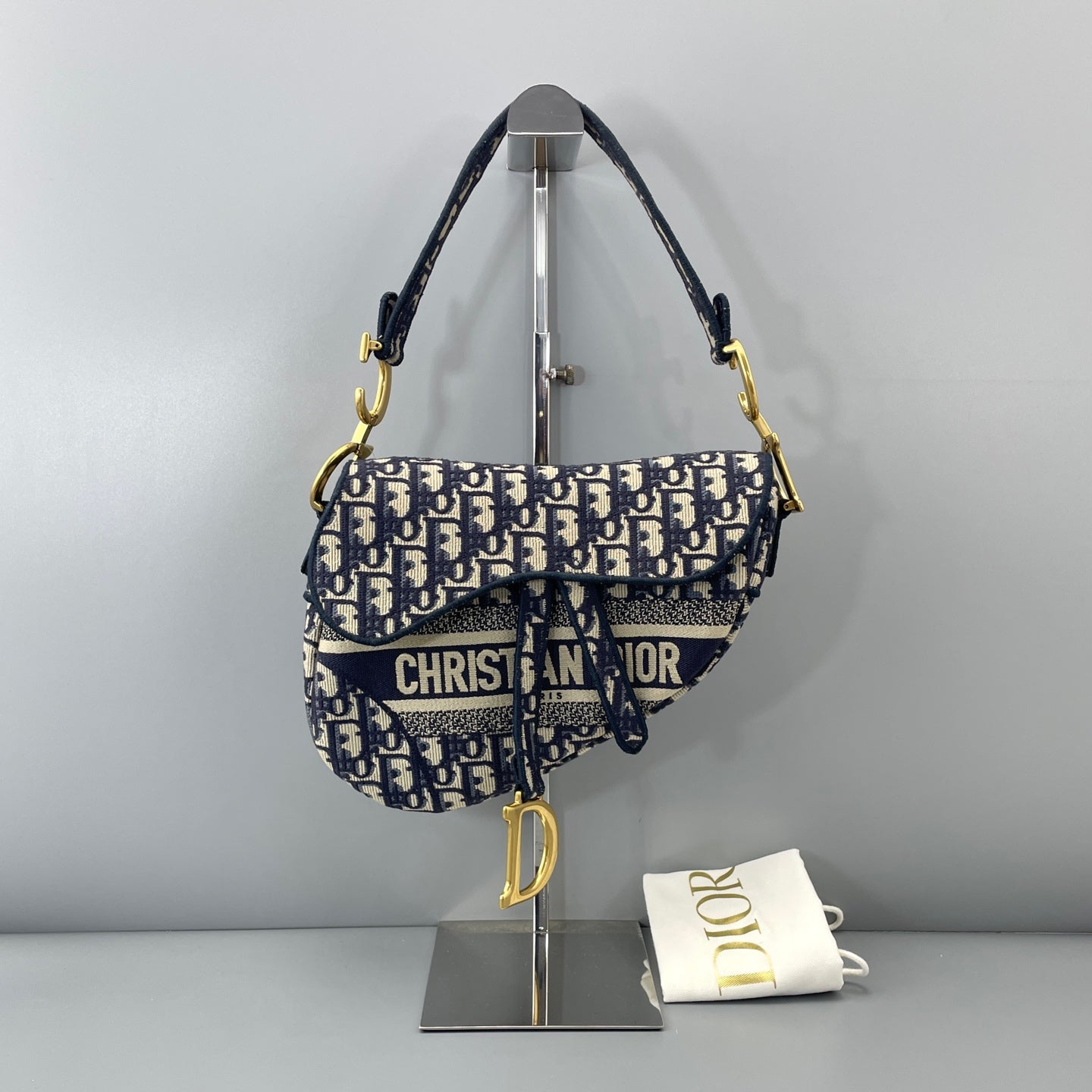 Dior - Saddle bag - Cloth - Navy - (medium)