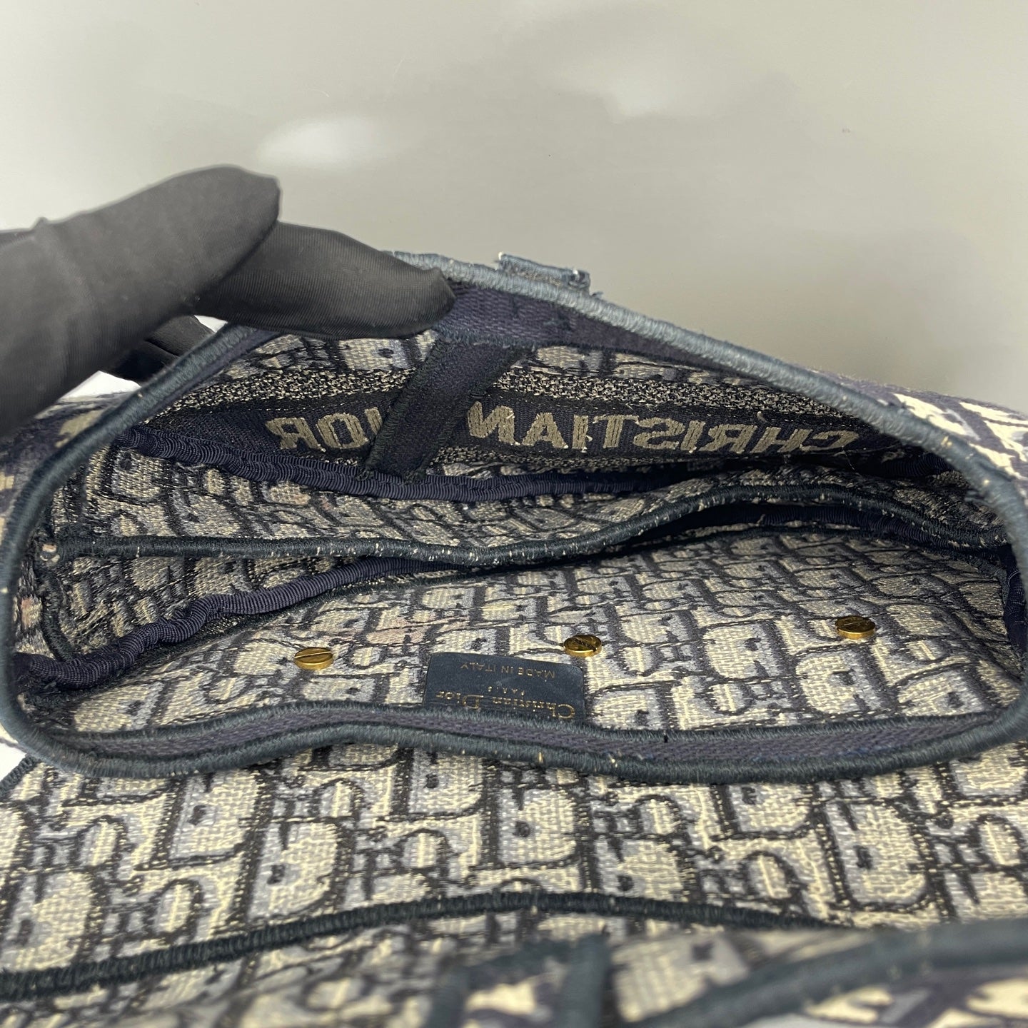 Dior - Saddle bag - Cloth - Navy - (medium)