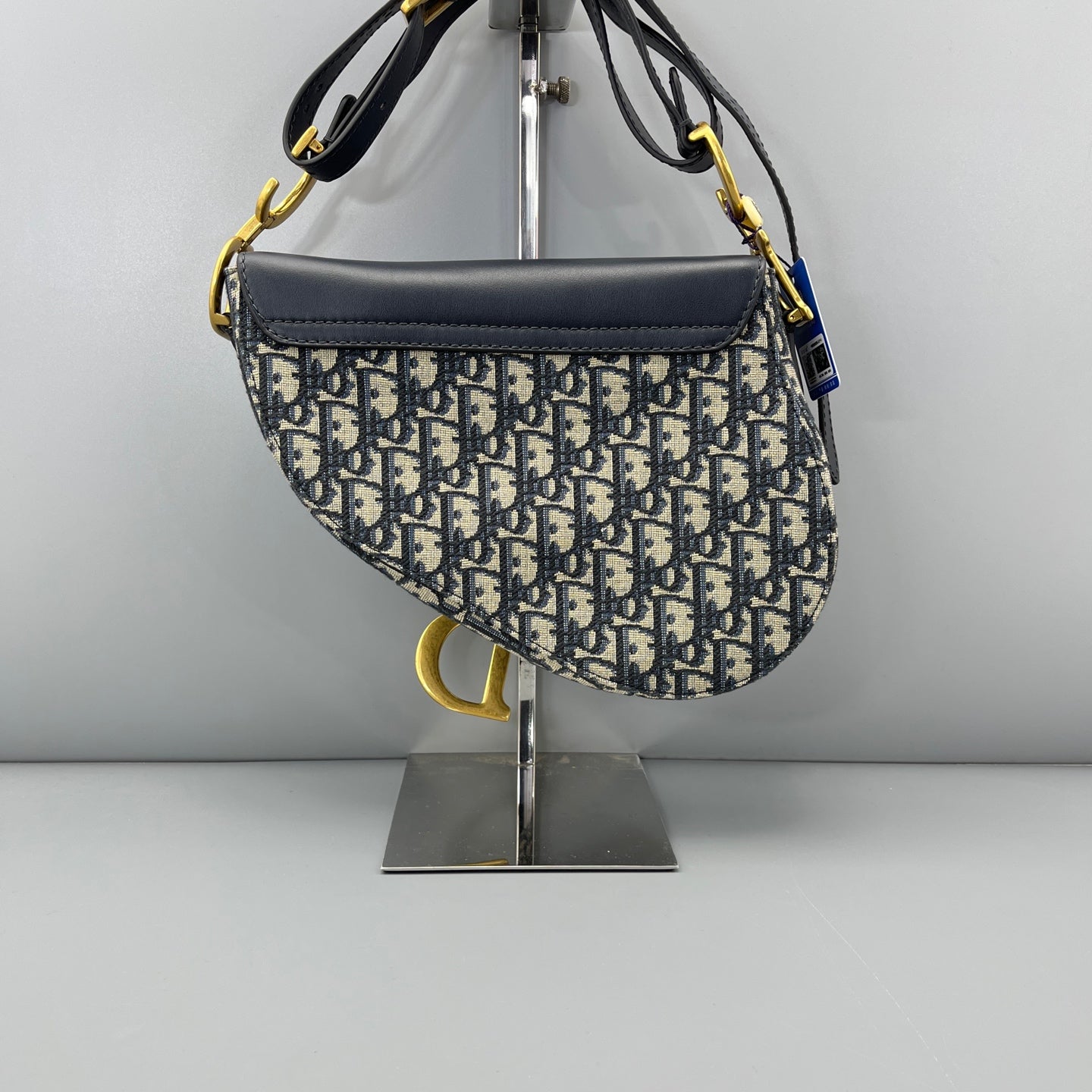 Dior - Saddle Bag - Dior Oblique jacquard canvas with calfskin leather trim - Blue - (medium)