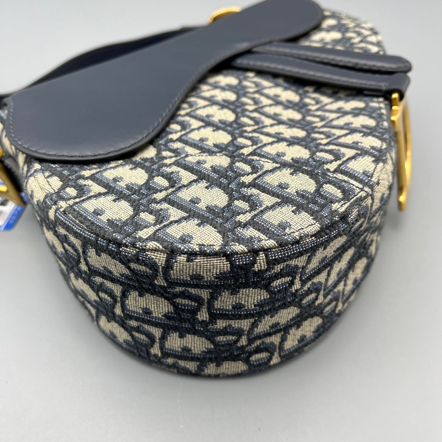 Dior - Saddle Bag - Dior Oblique jacquard canvas with calfskin leather trim - Blue - (medium)