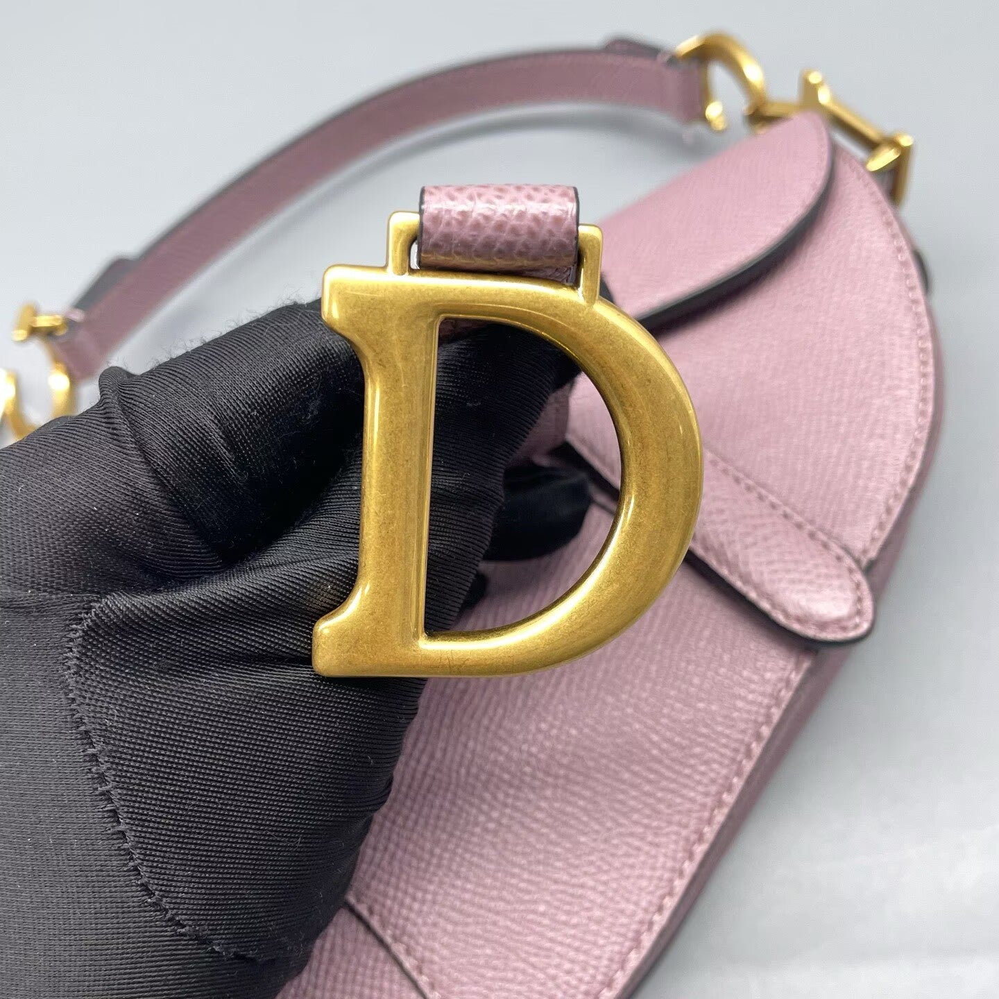 Dior - Saddle bag - Grained calfskin leather - Taro purple with Antique Gold-Tone Hardware - (Small)