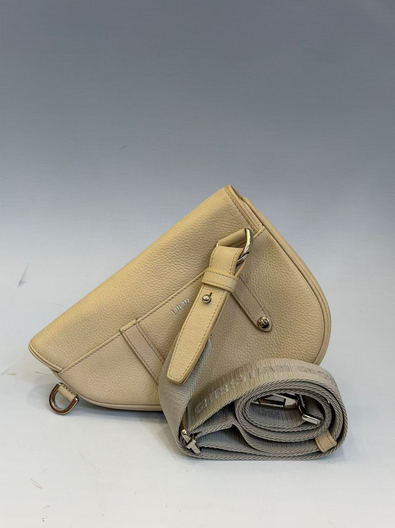 Dior - Saddle Bag - Grained leather - Beige - (mini)