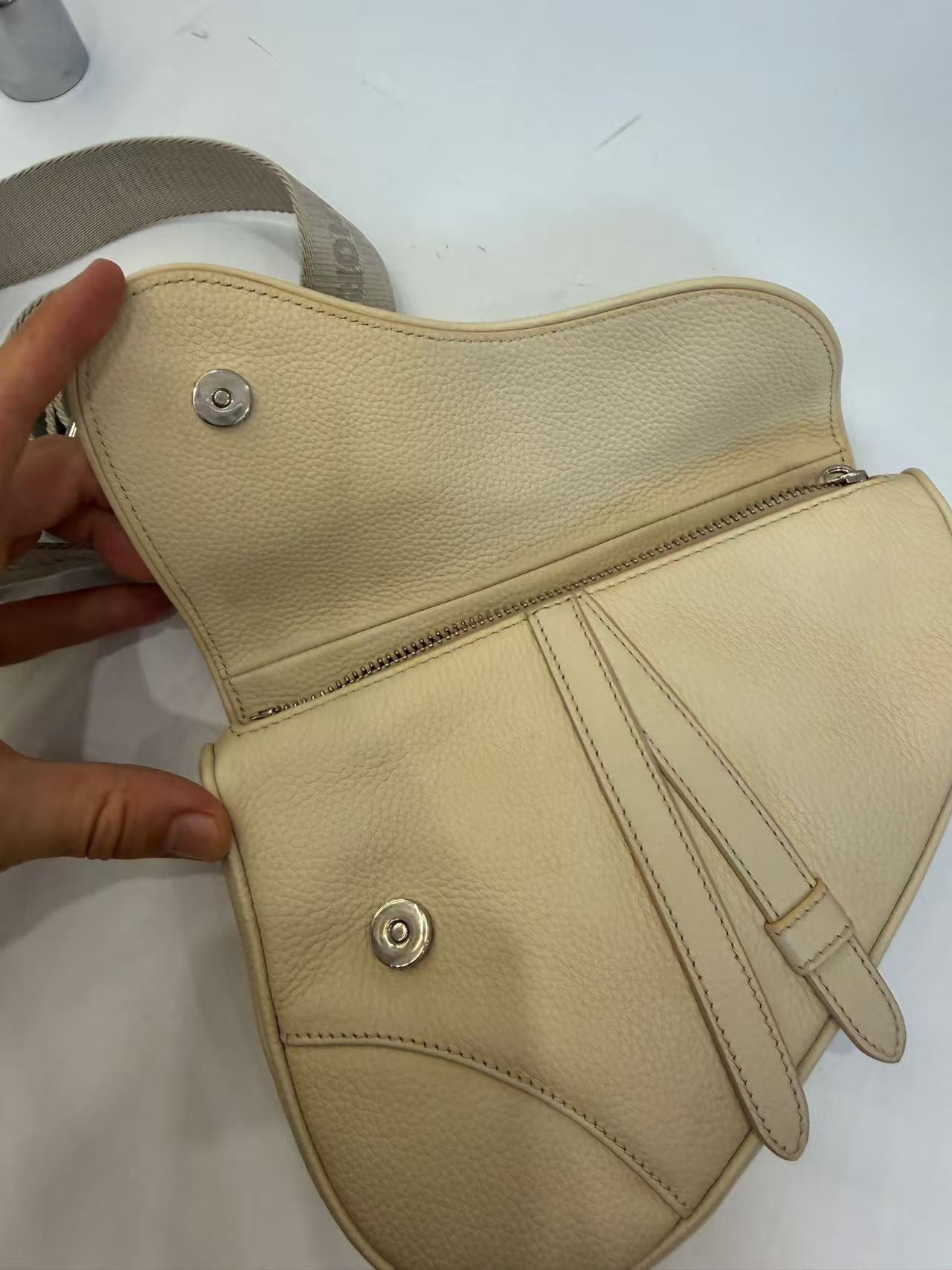 Dior - Saddle Bag - Grained leather - Beige - (mini)