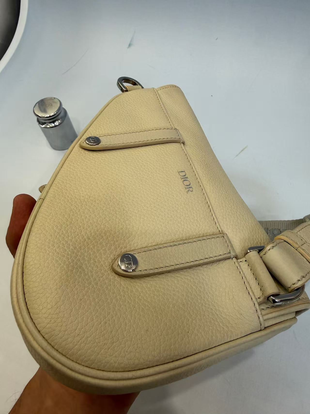 Dior - Saddle Bag - Grained leather - Beige - (mini)