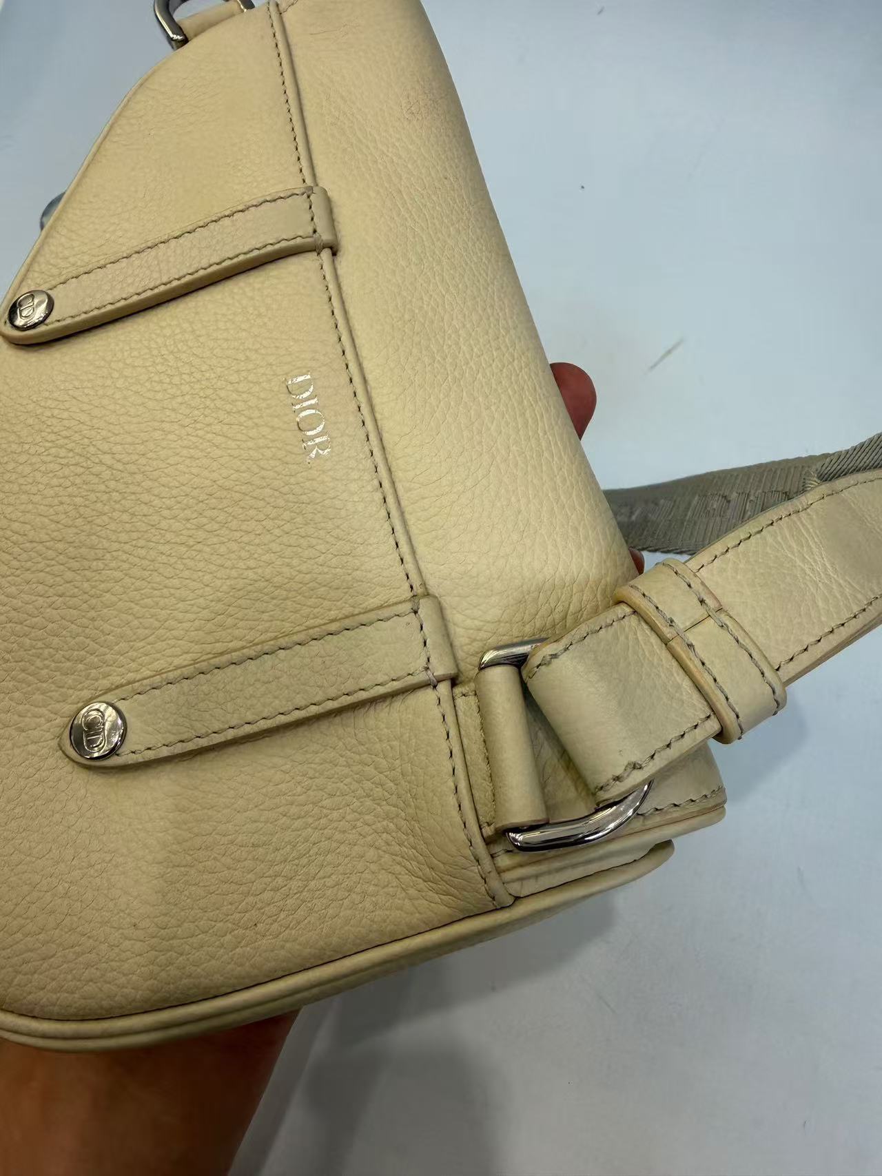 Dior - Saddle Bag - Grained leather - Beige - (mini)