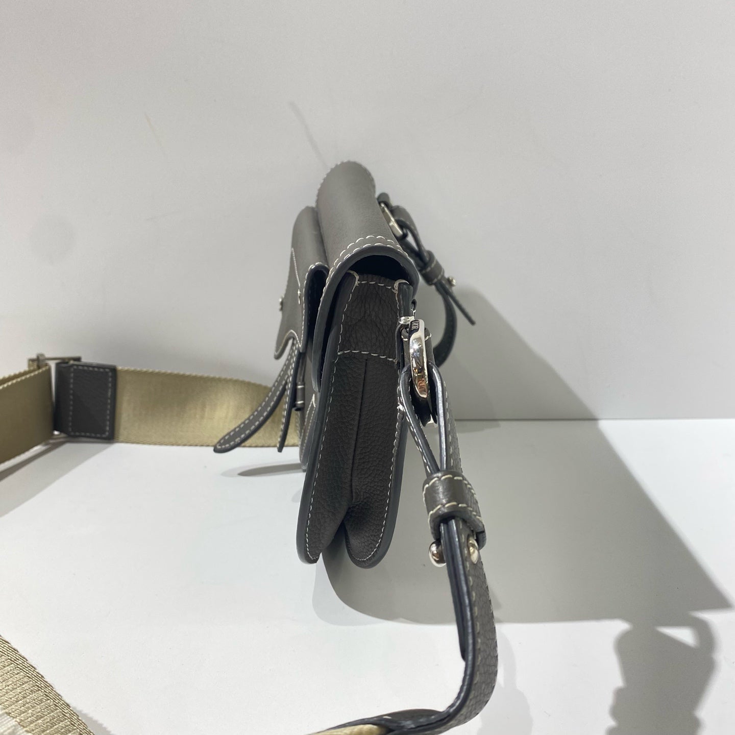 Dior - Saddle Bag - Grained leather - Grey - (small)