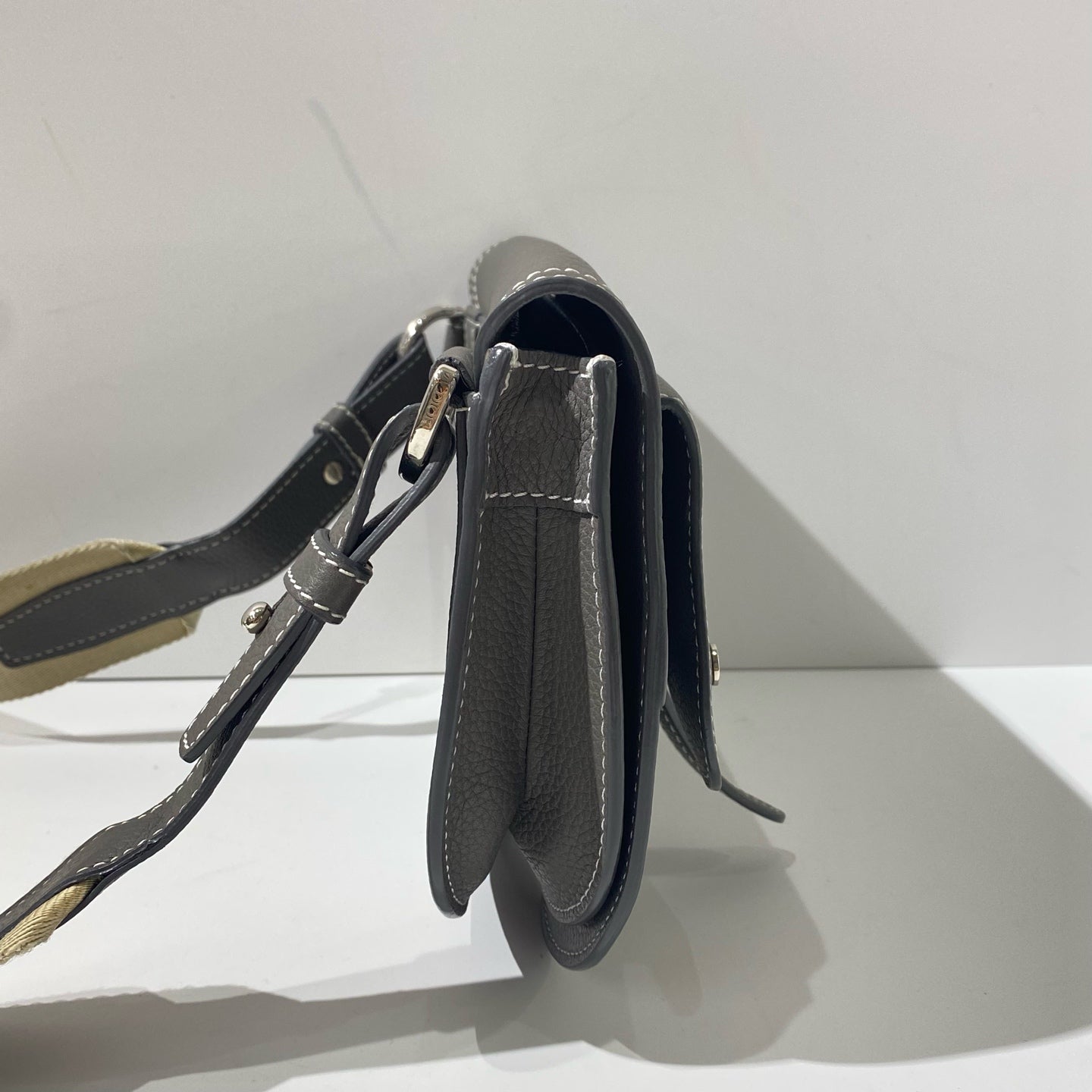 Dior - Saddle Bag - Grained leather - Grey - (small)