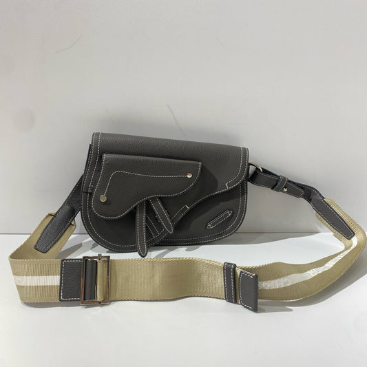 Dior - Saddle Bag - Grained leather - Grey - (small)