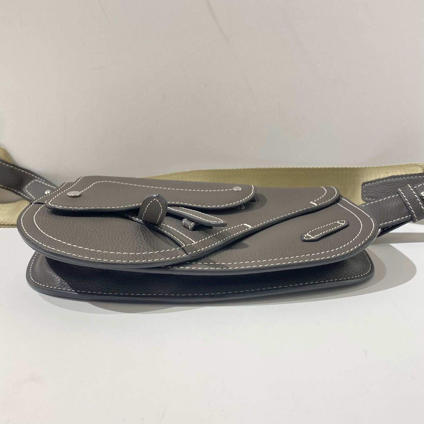 Dior - Saddle Bag - Grained leather - Grey - (small)