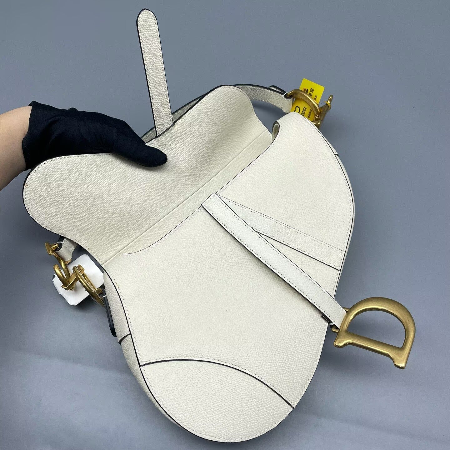 Dior - Saddle Bag - Grained leather - White - (Medium)