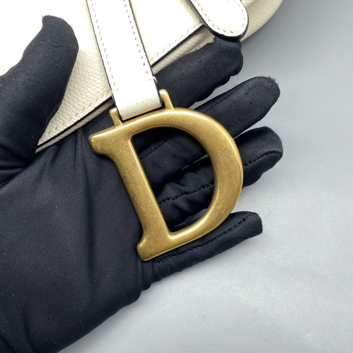 Dior - Saddle Bag - Grained leather - White - (Medium)