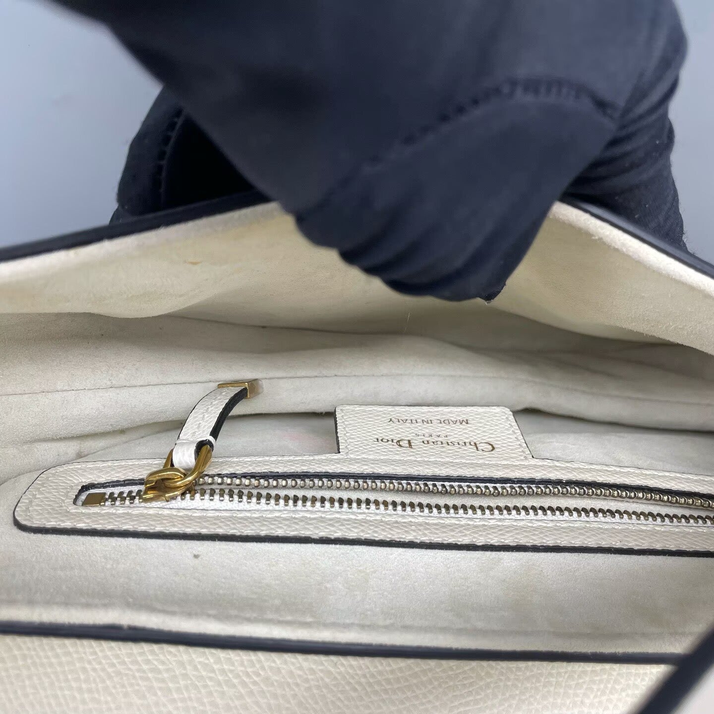 Dior - Saddle Bag - Grained leather - White - (Medium)