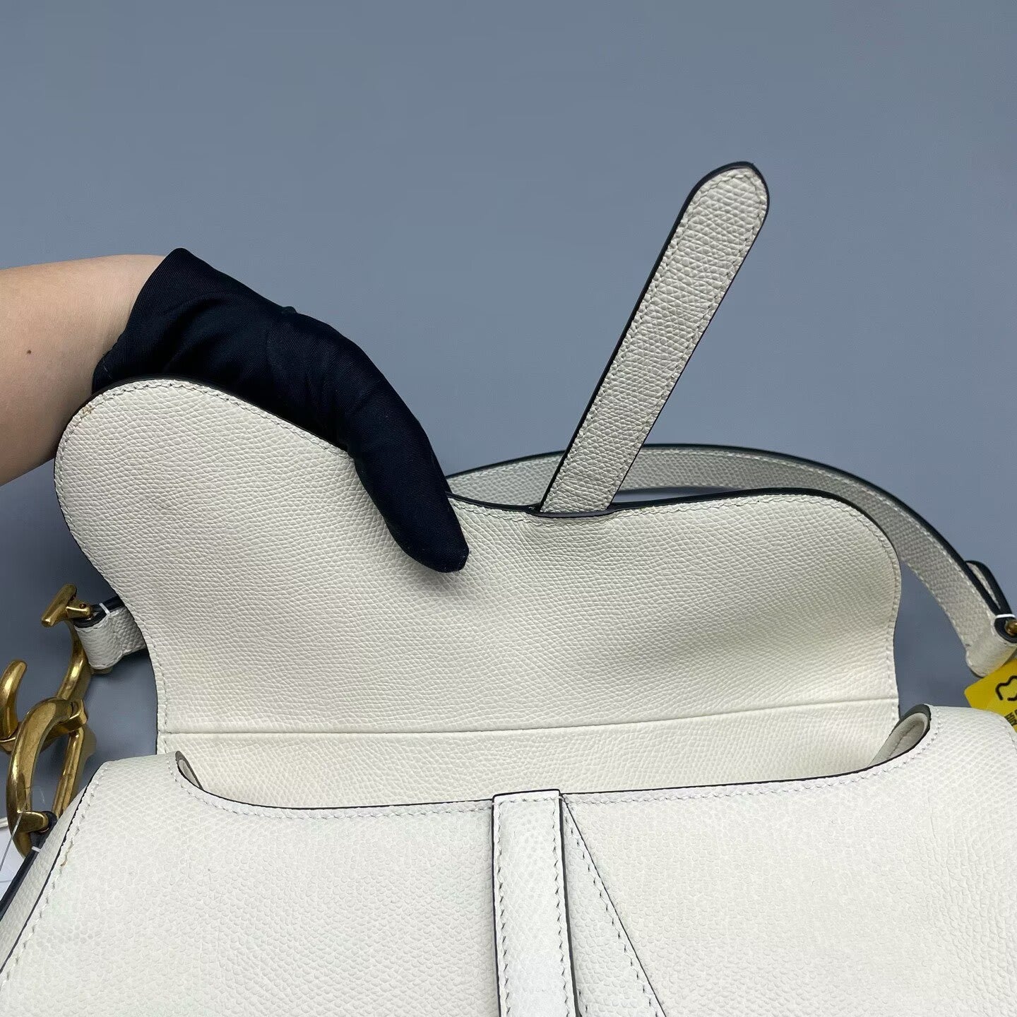 Dior - Saddle Bag - Grained leather - White - (Medium)