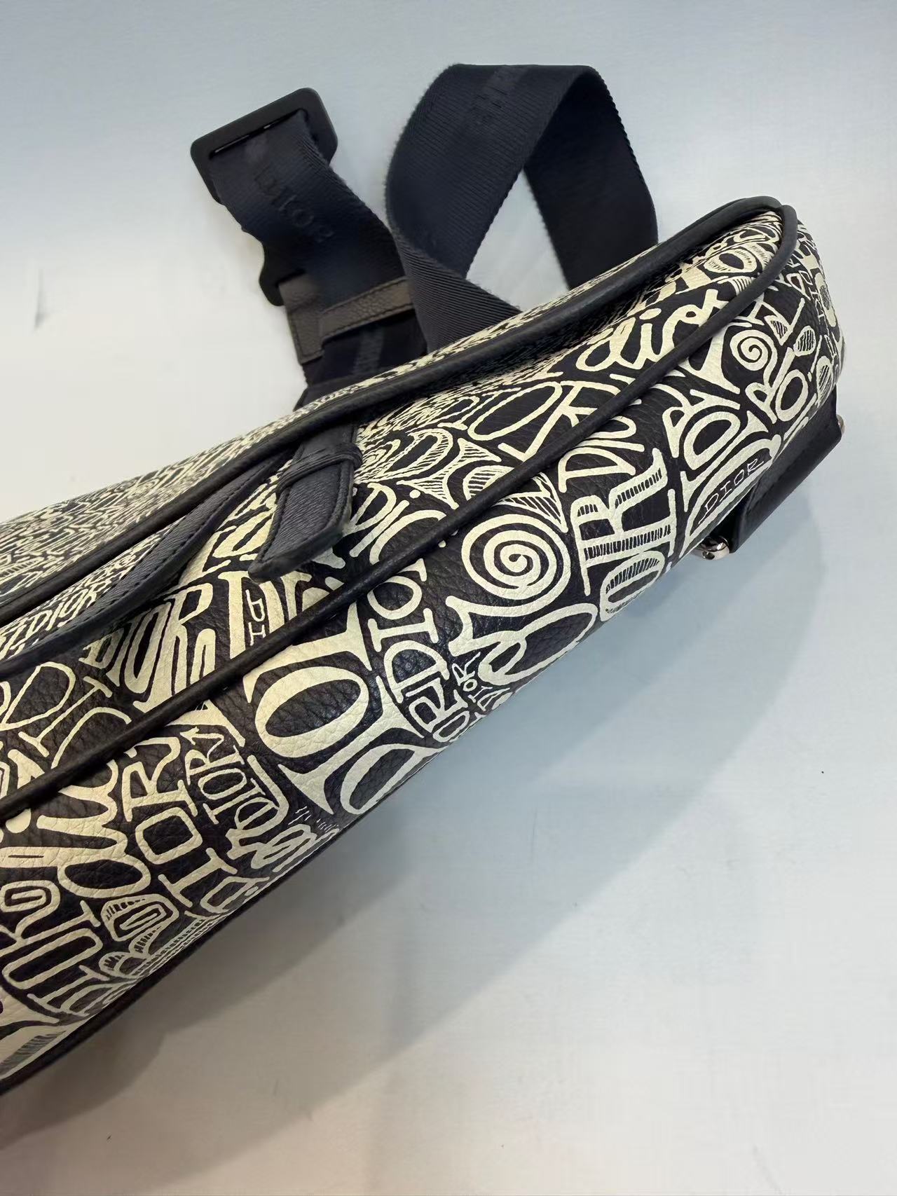 Dior - Saddle Bag - Leather - Black and White - (Medium)