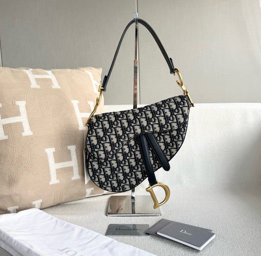 Dior - Saddle Bag - Leather - Blue - (Medium)
