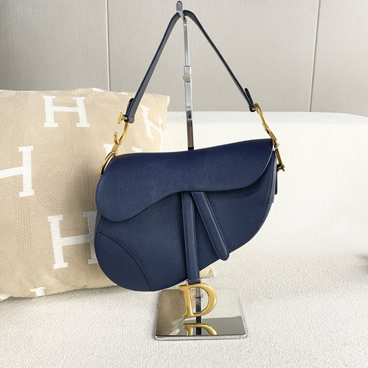 Dior - Saddle Bag - Leather - Blue - (medium)