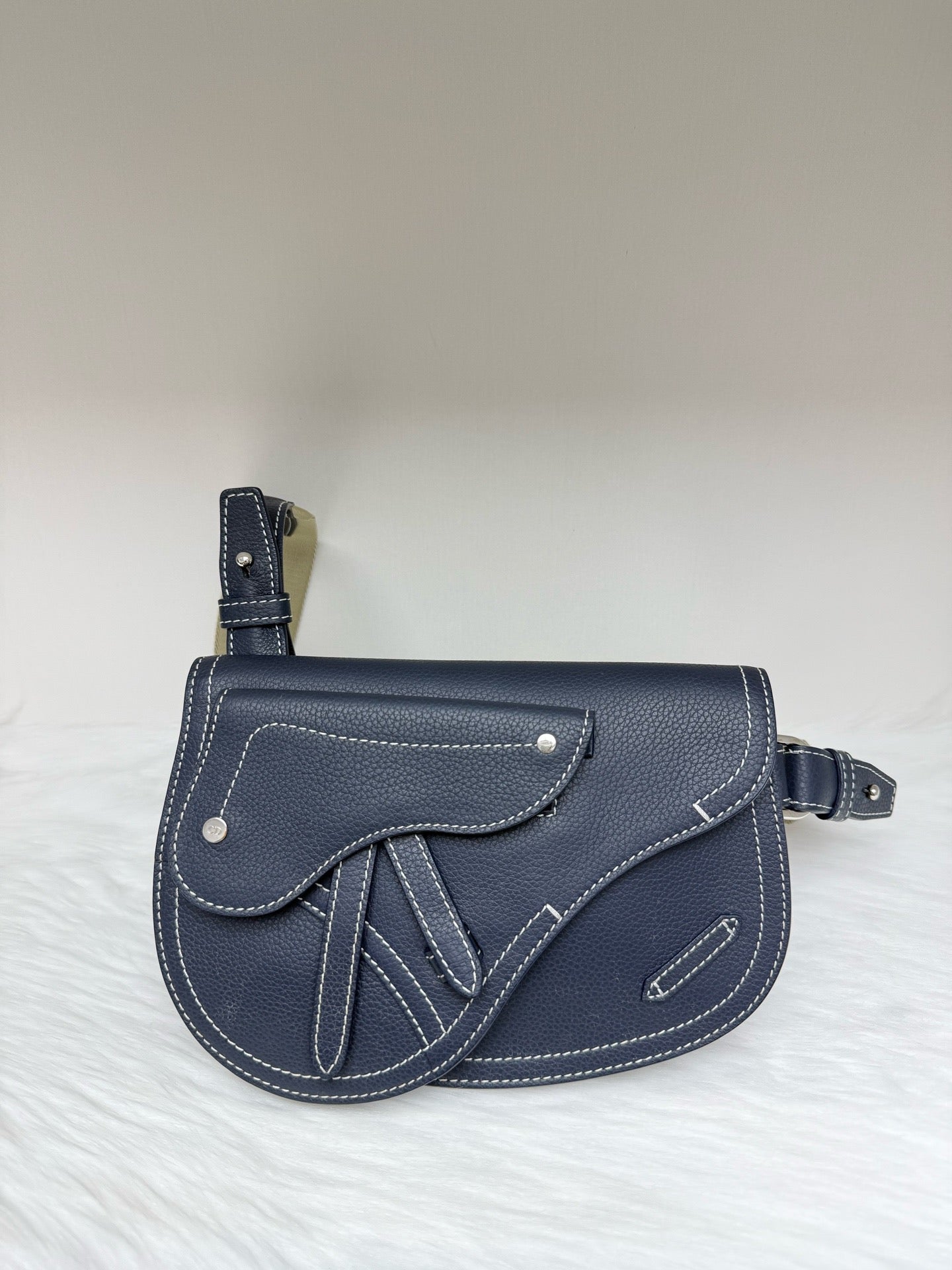 Dior - Saddle bag - Leather - Blue - (small)
