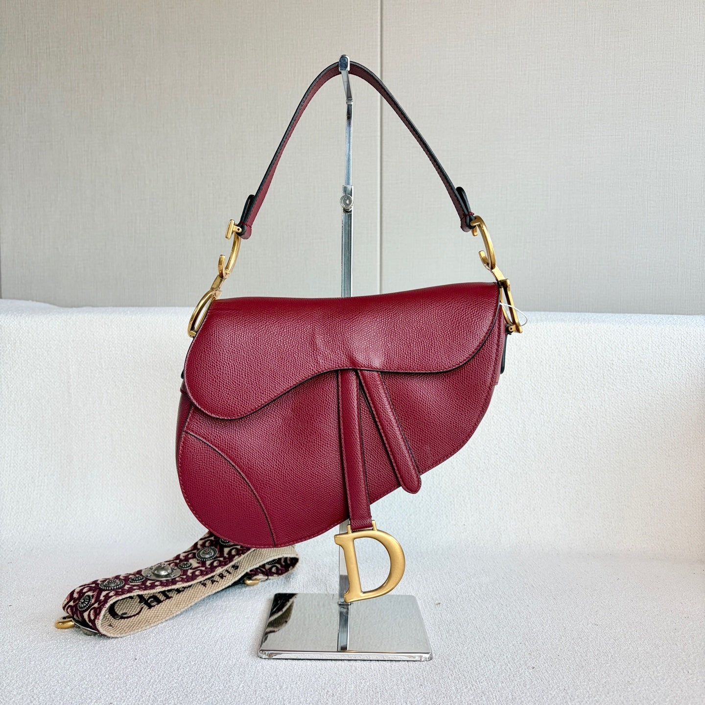 Dior - Saddle Bag - Leather - Burgundy - (Medium)