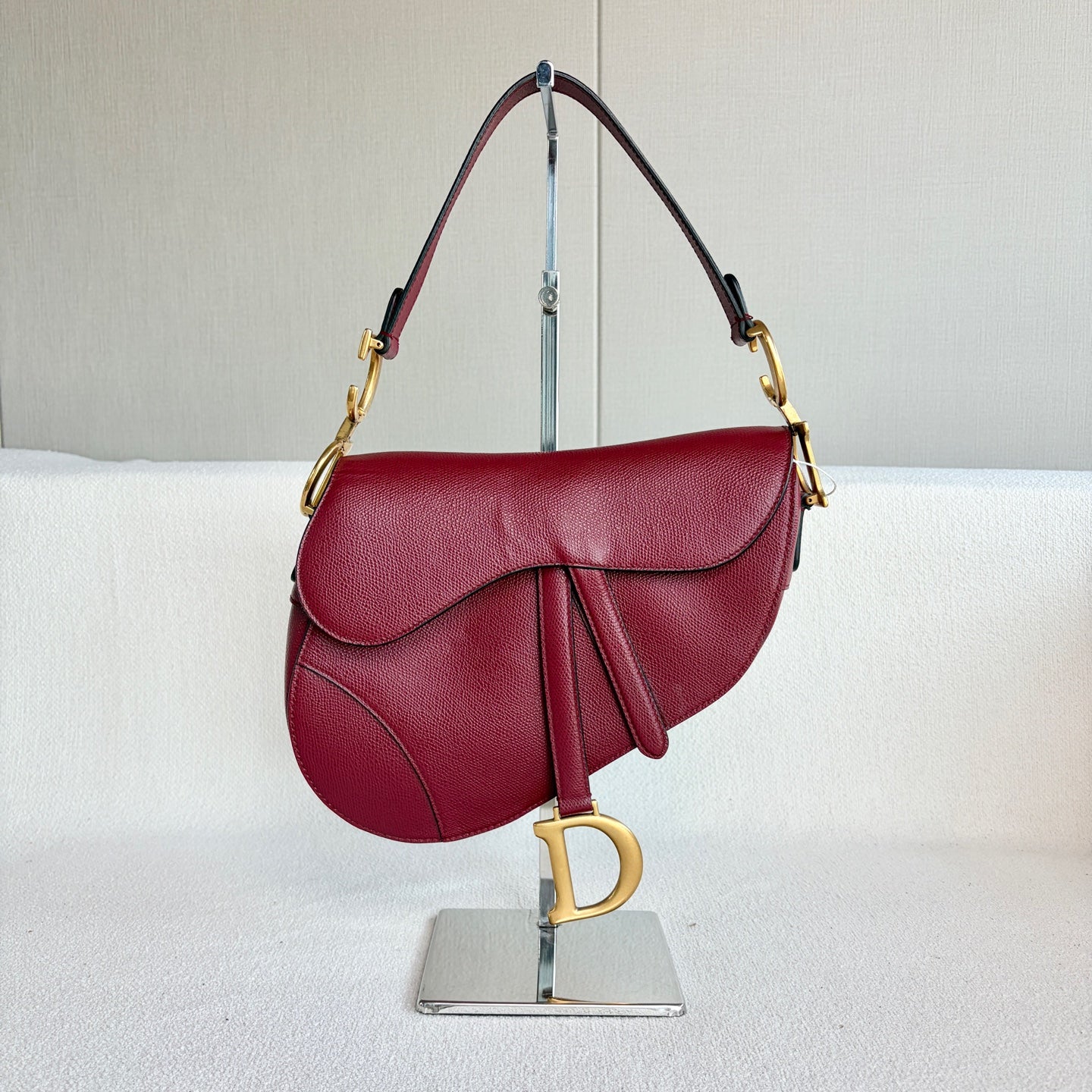 Dior - Saddle Bag - Leather - Burgundy - (Medium)