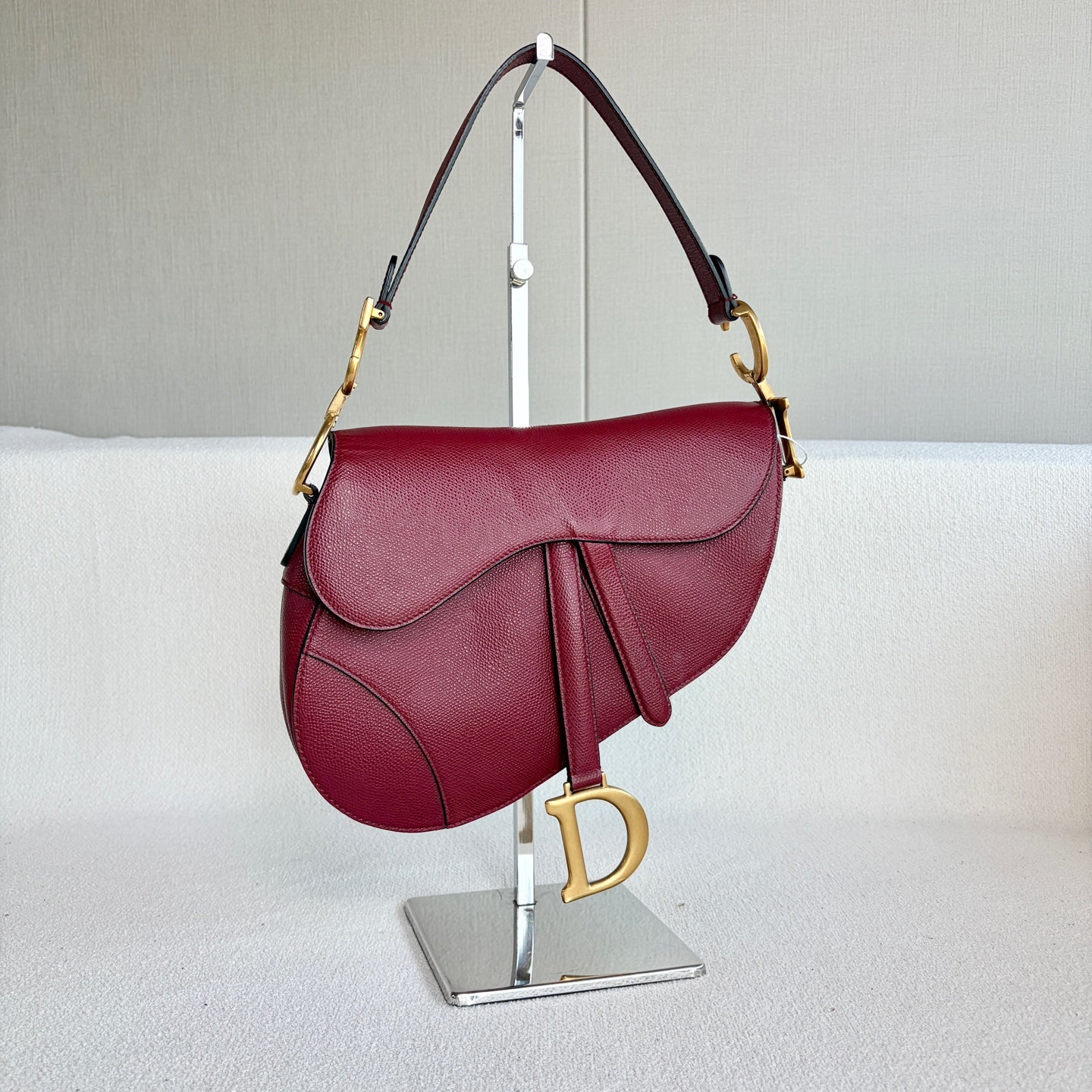 Dior - Saddle Bag - Leather - Burgundy - (Medium)