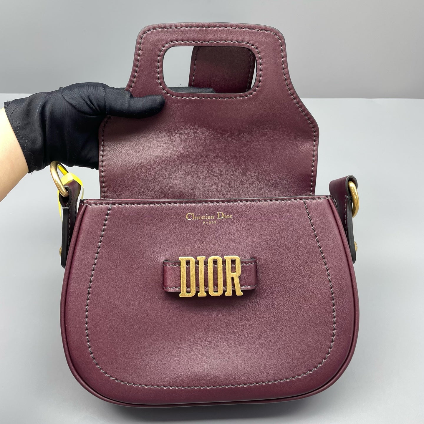 Dior - Saddle Bag - Leather - Burgundy - (Mini)