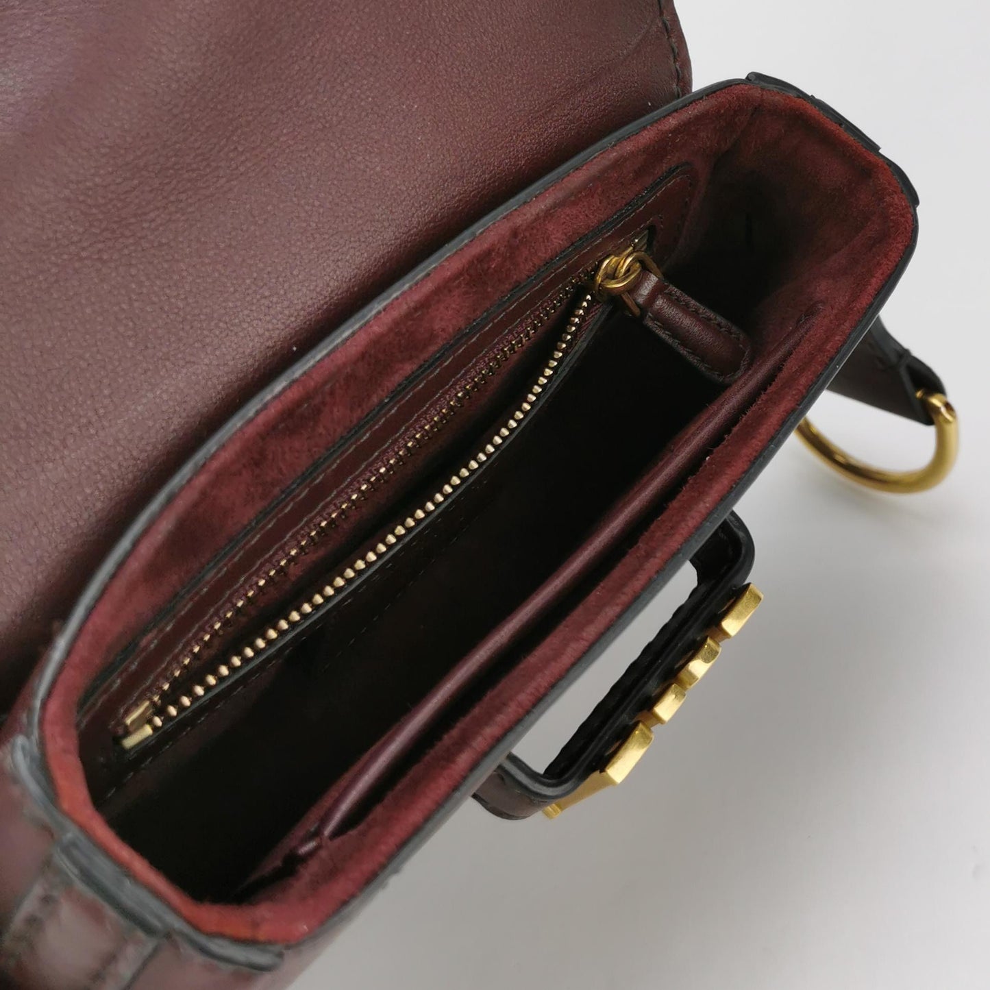 Dior - Saddle Bag - Leather - Burgundy - (mini)