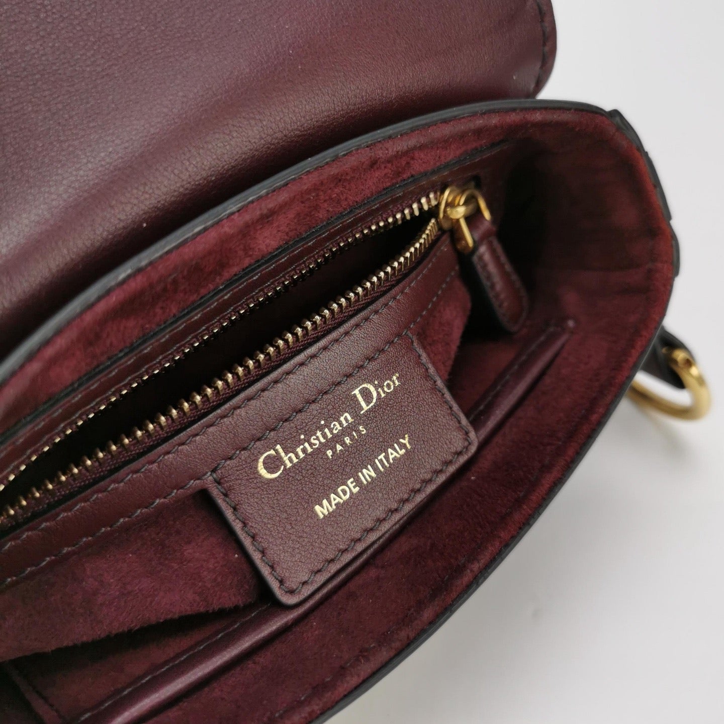 Dior - Saddle Bag - Leather - Burgundy - (mini)