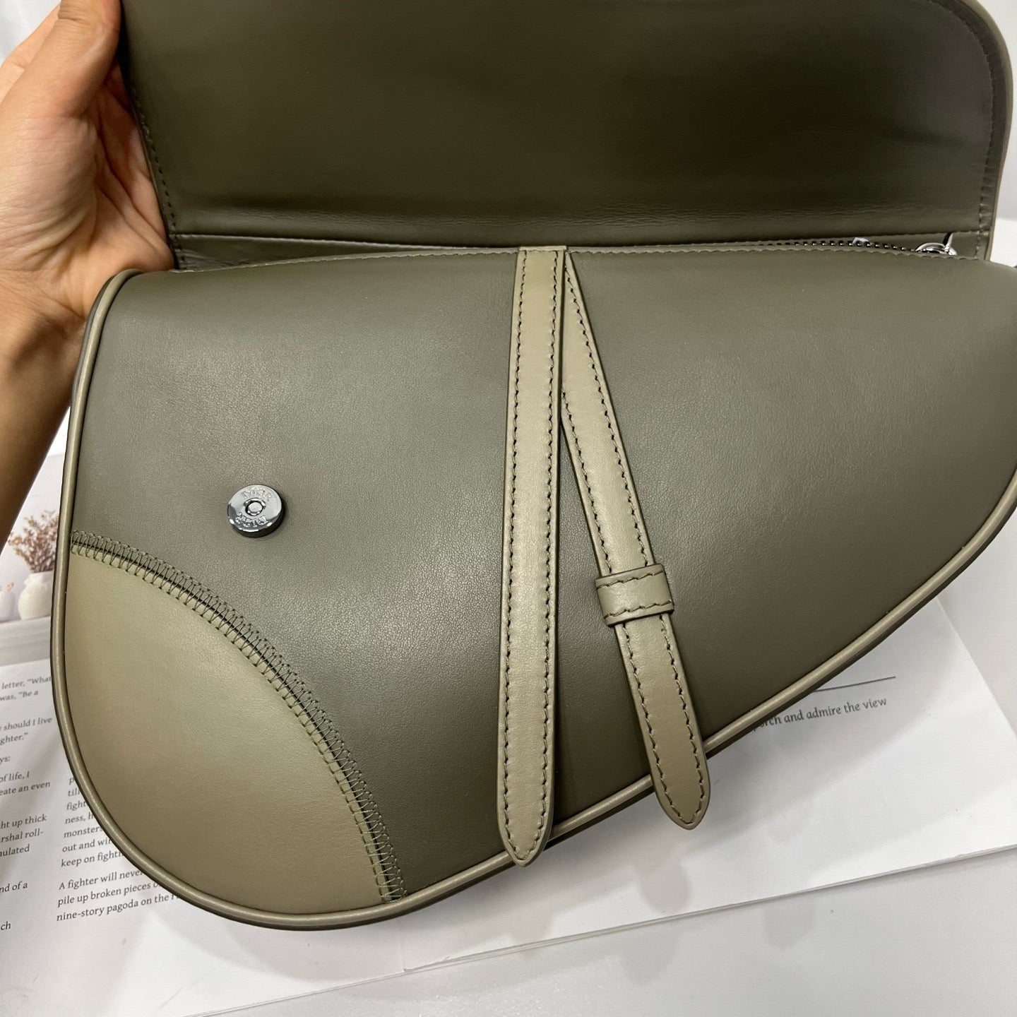 Dior - Saddle Bag - Leather - Green - (Large)