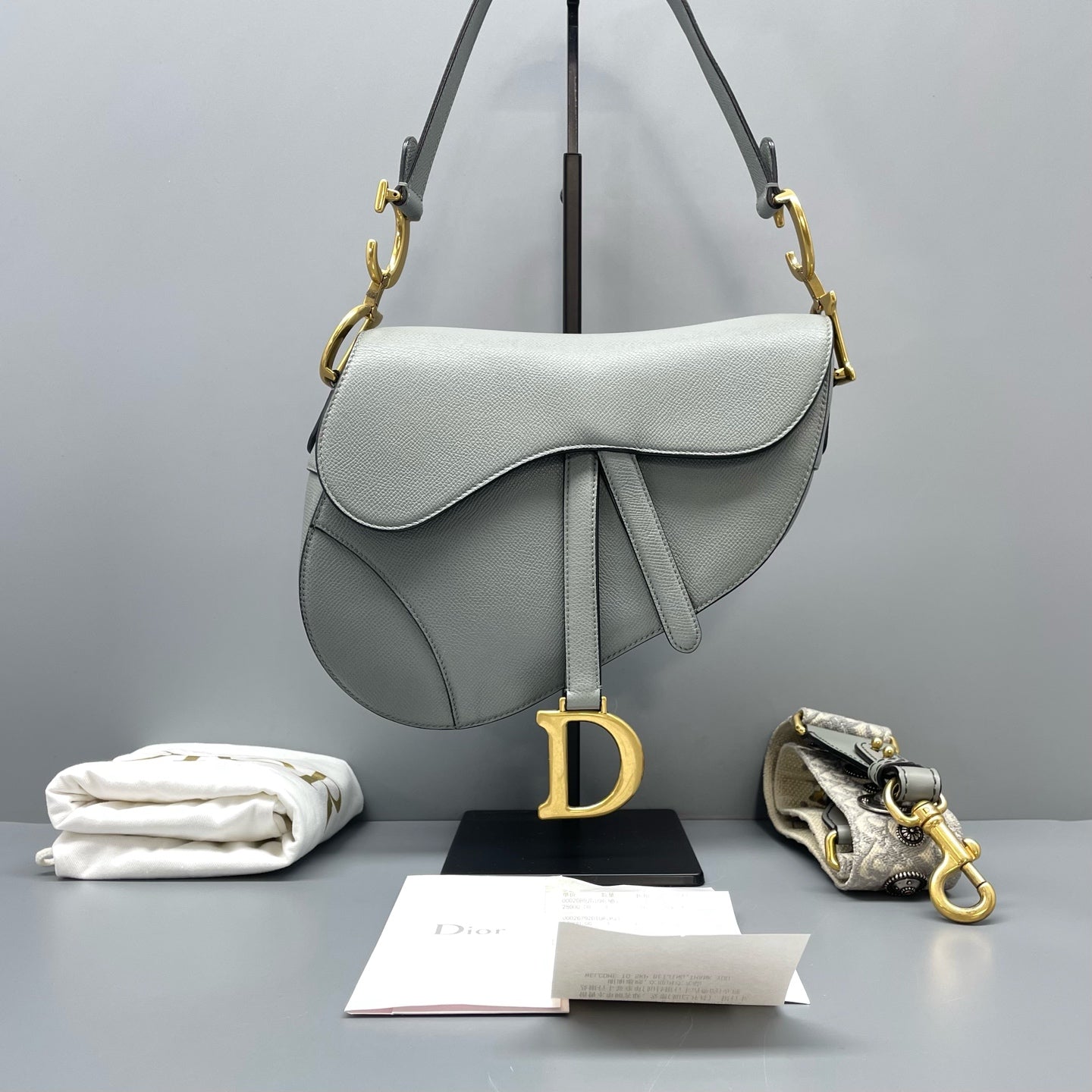 Dior - Saddle Bag - Leather - Grey - (medium)