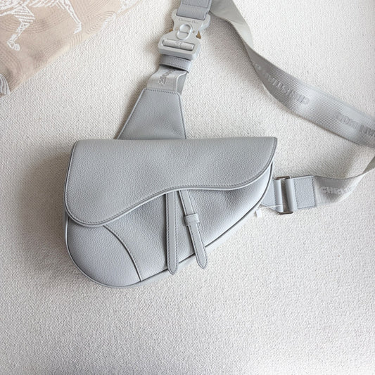 Dior - Saddle Bag - Leather - Grey - (small)