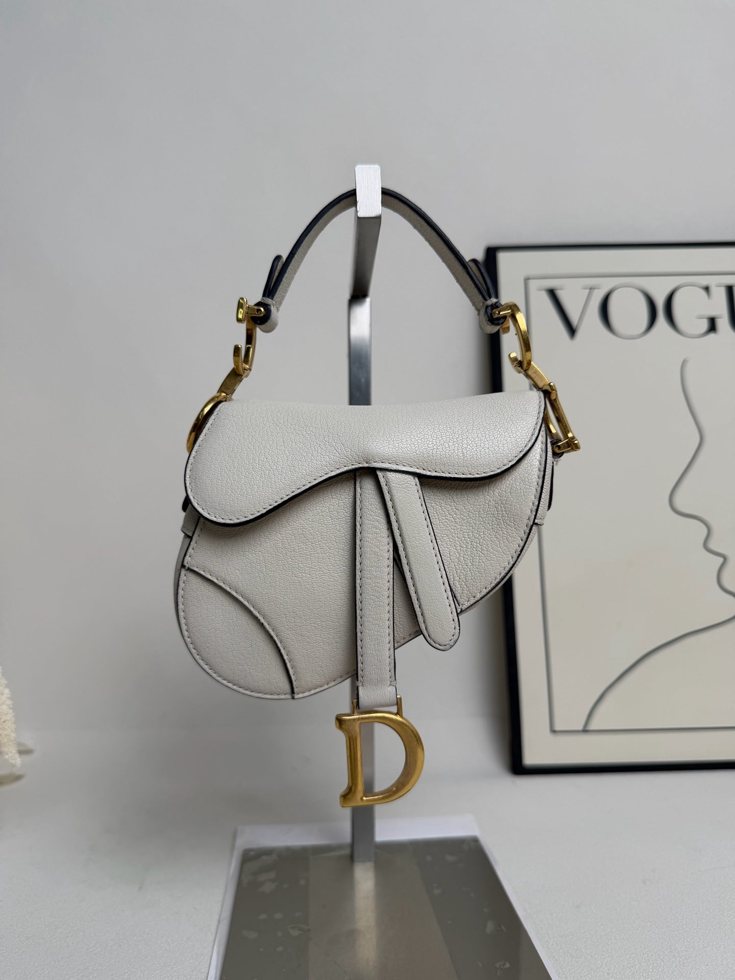 Dior - Saddle Bag - Leather - White - (mini)