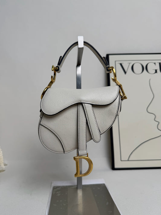 Dior - Saddle Bag - Leather - White - (mini)