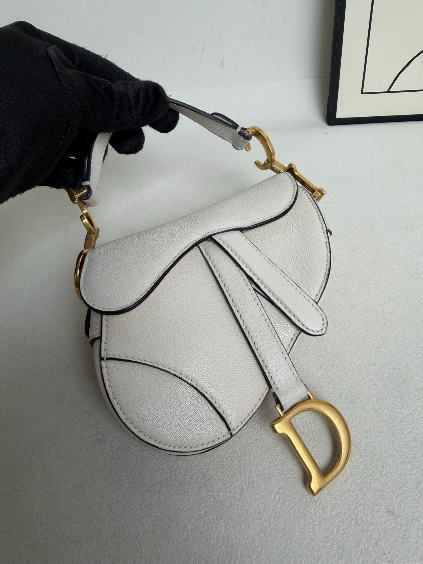Dior - Saddle Bag - Leather - White - (mini)