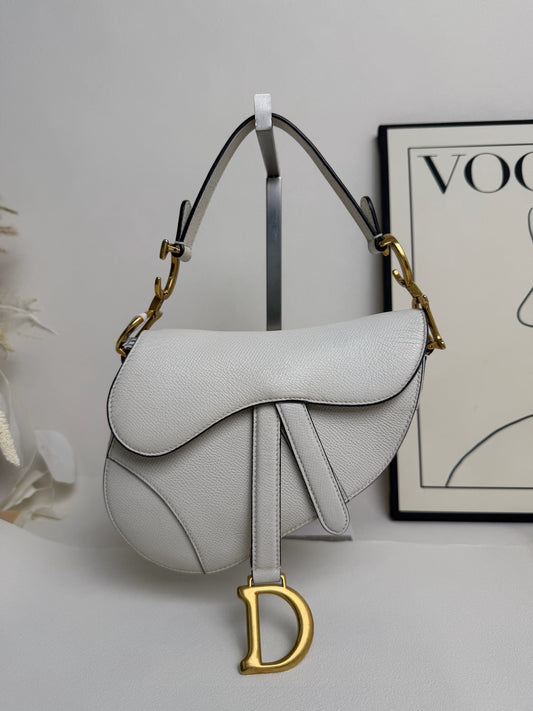 Dior - Saddle Bag - Leather - White - (Small)