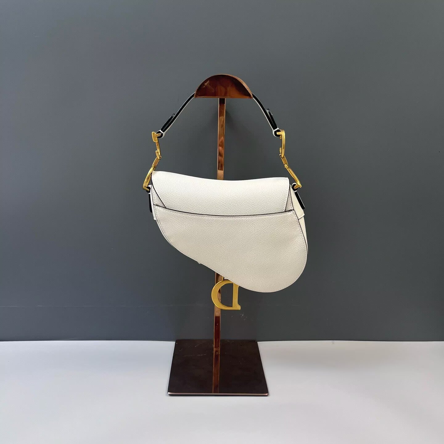 Dior - Saddle Bag - Pebbled leather - White - (mini)