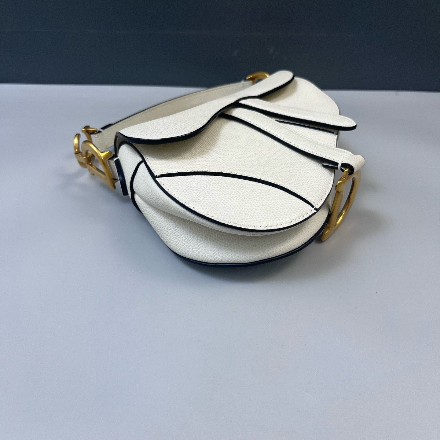 Dior - Saddle Bag - Pebbled leather - White - (mini)