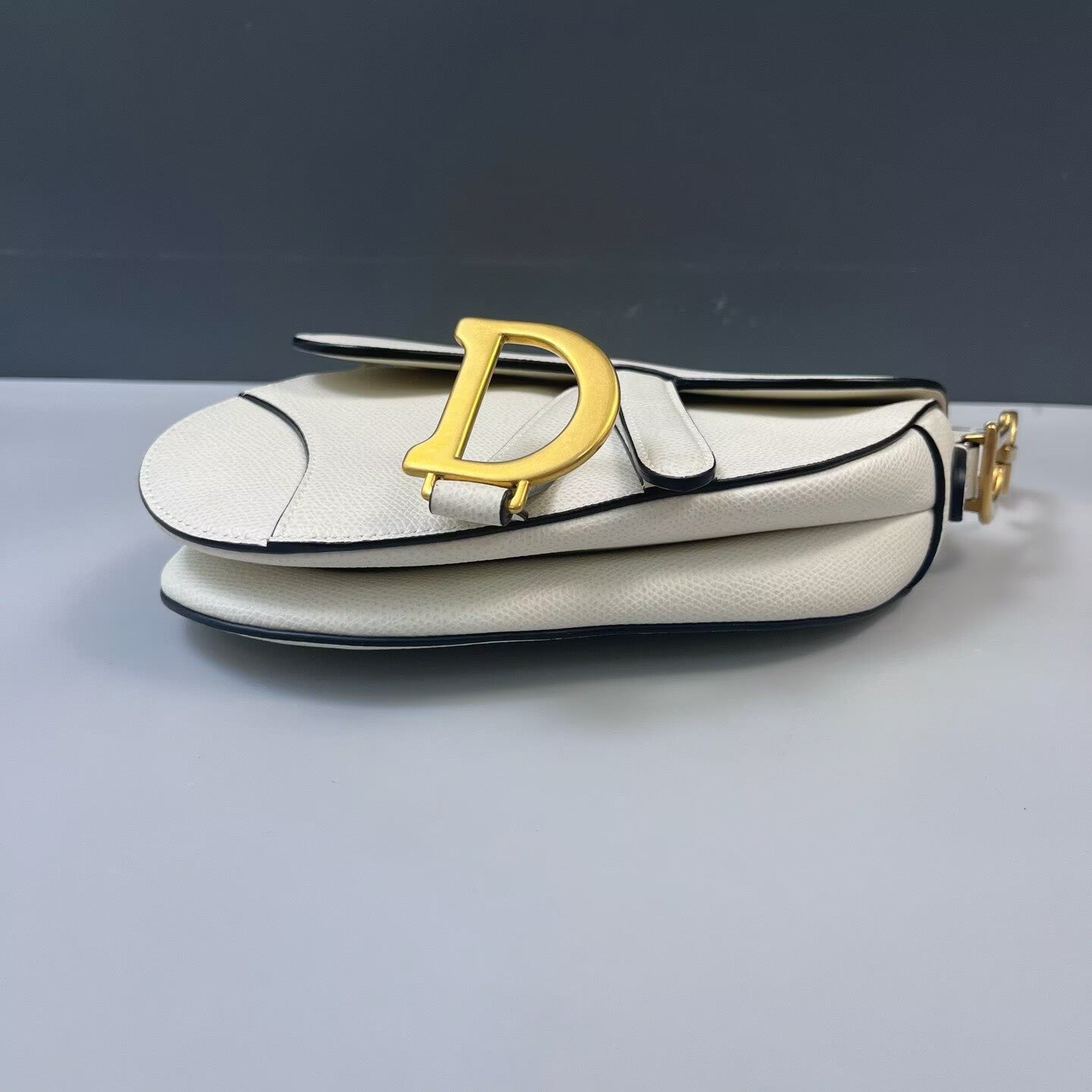 Dior - Saddle Bag - Pebbled leather - White - (mini)