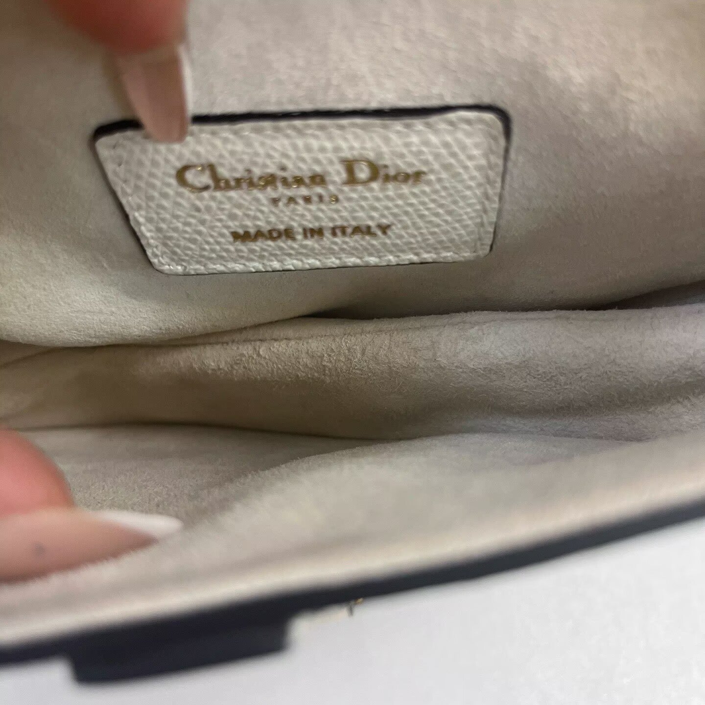 Dior - Saddle Bag - Pebbled leather - White - (mini)