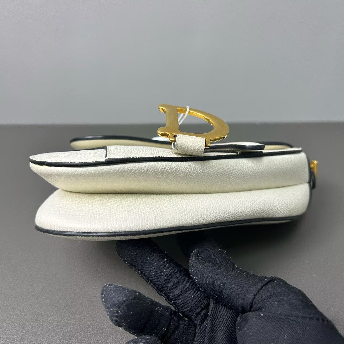 Dior - Saddle bag - Pebbled leather - White with Gold-Tone Hardware - (Small)