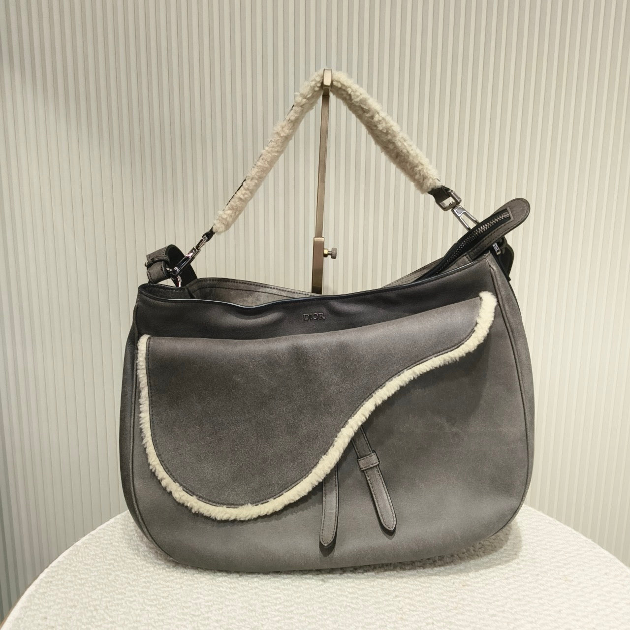 Dior - Saddle bag - Suede - Grey - (Other)