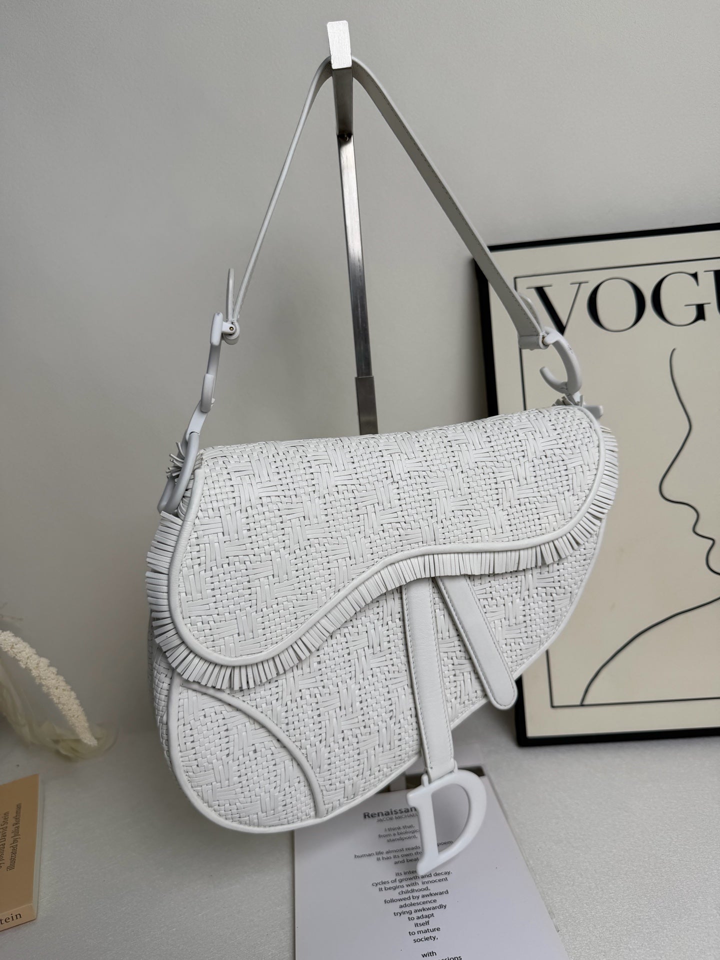 Dior - Saddle Bag - Wicker - White - (medium)