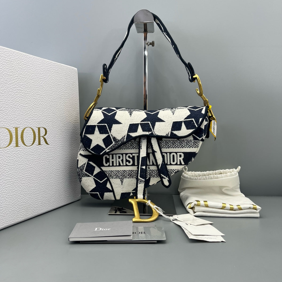 Dior - Saddle Bag with Star Embroidery - Cloth - Multicolour - (medium)