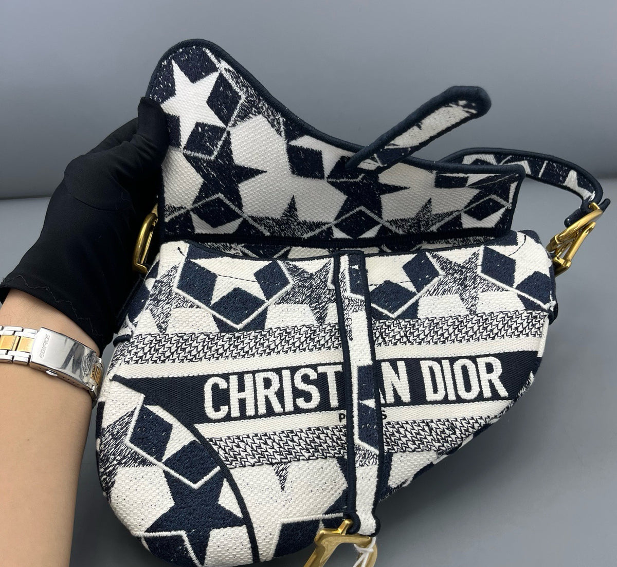 Dior - Saddle Bag with Star Embroidery - Cloth - Multicolour - (medium)